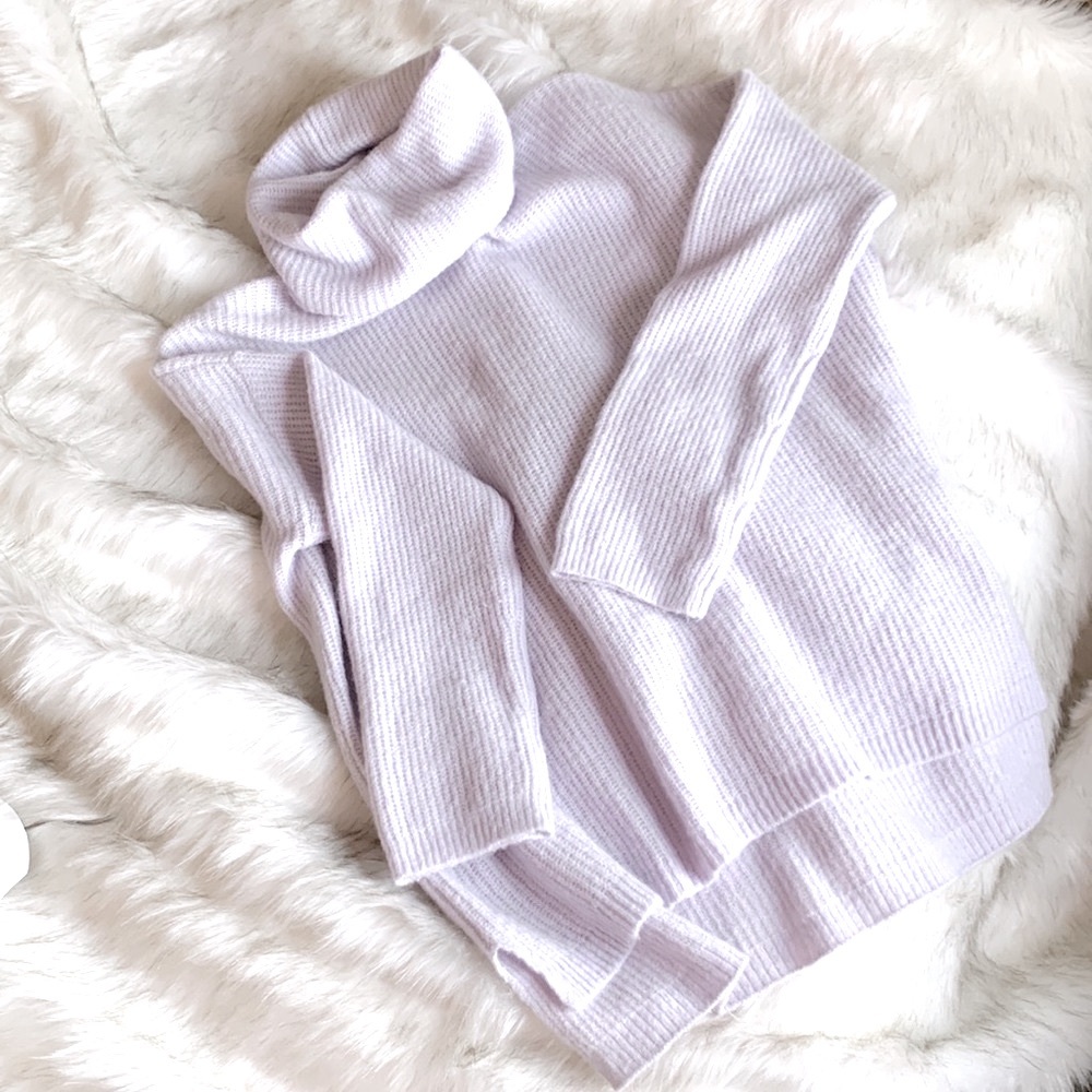 SPLENDID COLLECTION FUNNEL NECK WOOL-BLEND OVERSIZED SWEATER HEATHERED SNOWY FIG - Picture 10 of 10